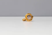 Todd Reed ring in 18 karat rose gold set with natural grey diamond(2.27cts), raw diamond cubes(.90cts), and white brilliant cut diamonds(.08cts)